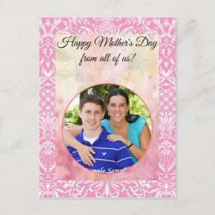 Postal Damasco de época victoriana de la piña rosa de Fuc