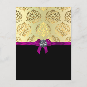 Postal Damasco de oro y negro personalizado