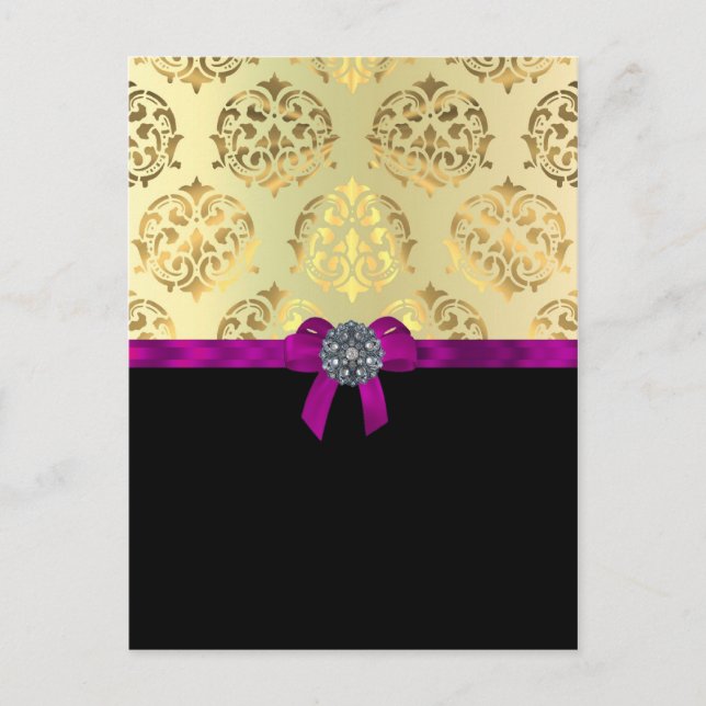 Postal Damasco de oro y negro personalizado (Anverso)
