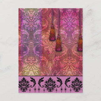Postal Damasco del diamante, MARRUECOS en fucsia y