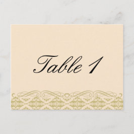 Postal Damasco moderno en marfil número de tabla Boda