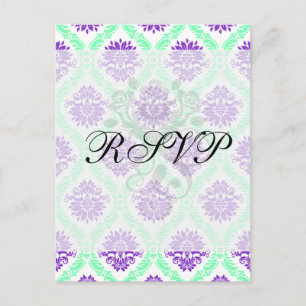 Postal damasco morado y verde