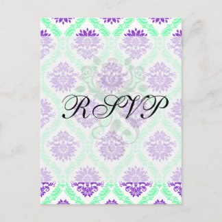 Postal damasco morado y verde