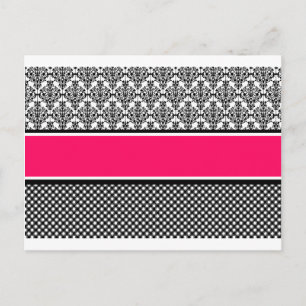 Postal damasco rosa caliente