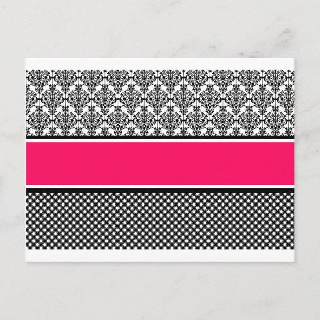 Postal damasco rosa caliente (Anverso)