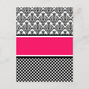 Postal damasco rosa caliente