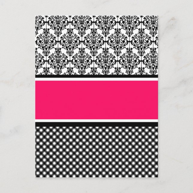 Postal damasco rosa caliente (Anverso)