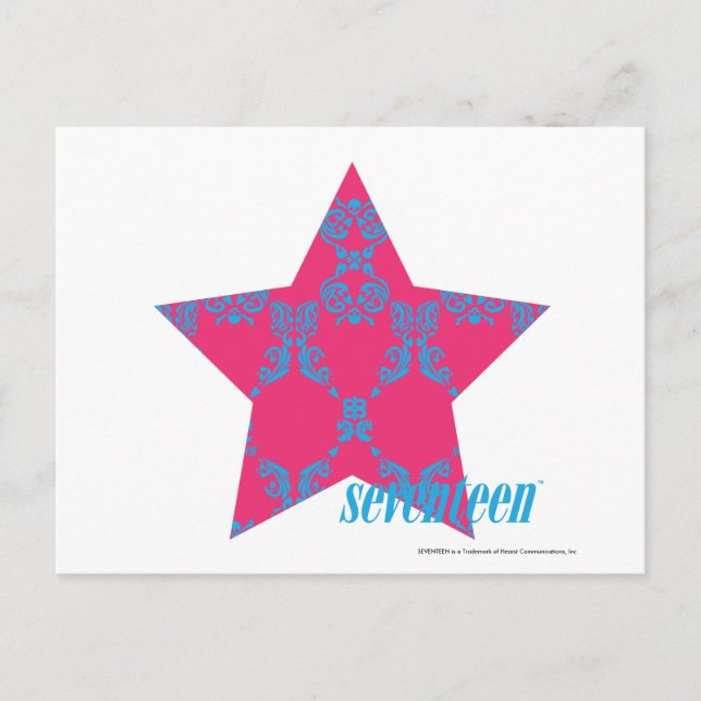 Postal Damask Aqua-Magenta 2 (Anverso)