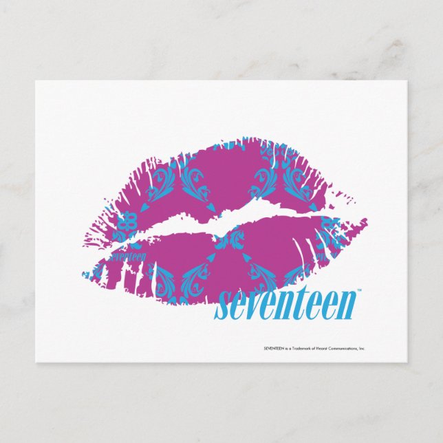 Postal Damask Aqua-Purple (Anverso)
