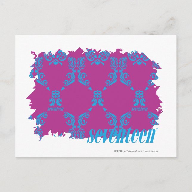 Postal Damask Aqua-Purple 2 (Anverso)