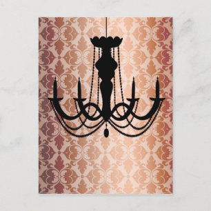 Postal Damask de candelabro vintage