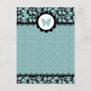POSTAL DAMASK DE LA MARIPOSA VERDE AZULADA DE 311