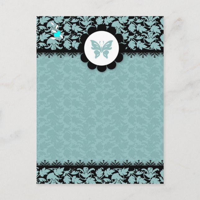 POSTAL DAMASK DE LA MARIPOSA VERDE AZULADA DE 311 (Anverso)