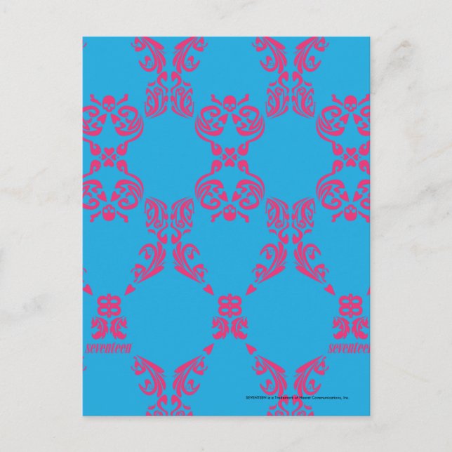 Postal Damask Magenta-Aqua (Anverso)