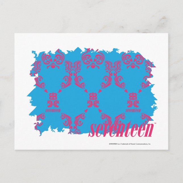 Postal Damask Magenta-Aqua 4 (Anverso)