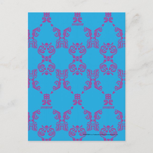 Postal Damask Purple-Aqua (Anverso)