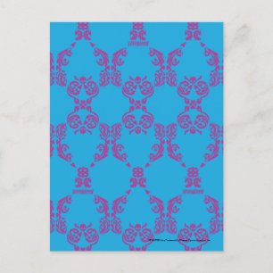 Postal Damask Purple-Aqua