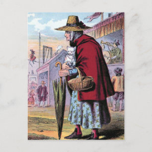 Postal Dame Trot compra el Ilustracion Cat Vintage