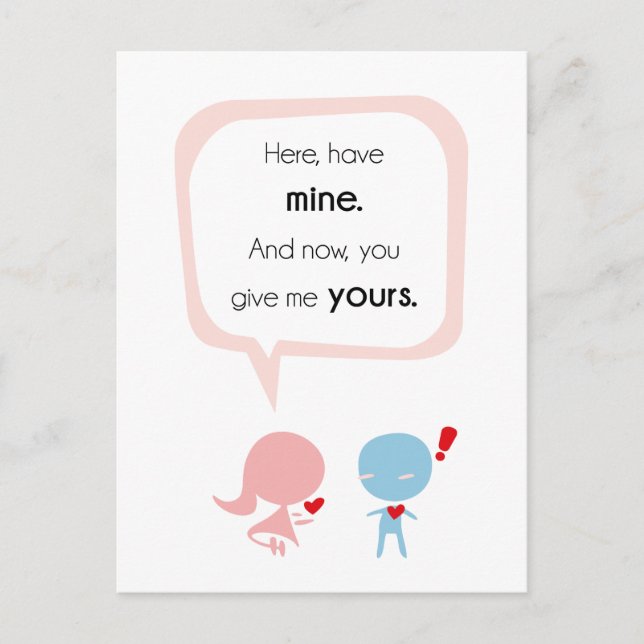 Postal Dame tu corazón (Anverso)