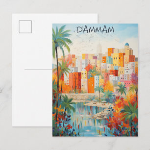 Postal Dammam Arabia Saudita Ciudad de Viajes Pintura Est