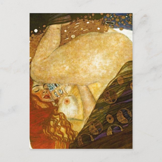 Postal ¿Dana? Gustavo Klimt, pintado 1907. Fuente: El (Anverso)
