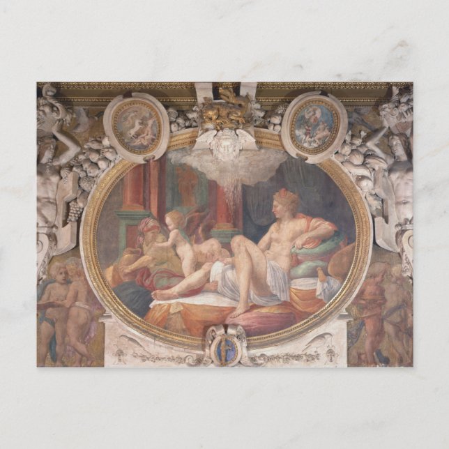 Postal Danae recibe la ducha del oro (Anverso)