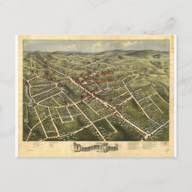 Postal Danbury Connecticut en 1875 (Anverso)
