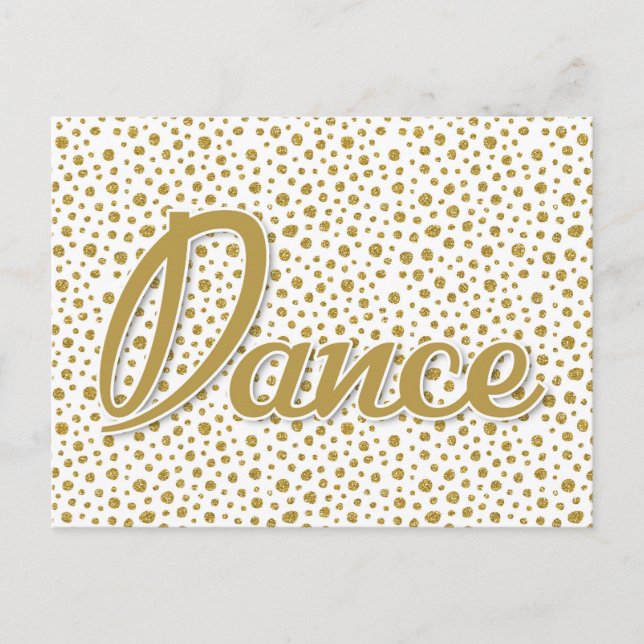 Postal Dance Gold Dots - Baile Blanco Dorado (Anverso)