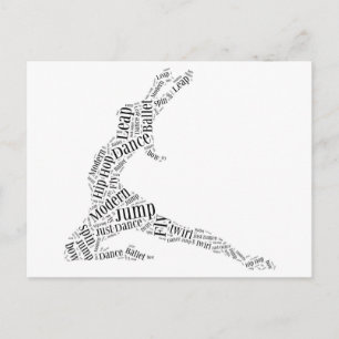 Postal Dance Word Cloud Black & White