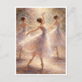 Postal Dancing ballerinas. Postcard