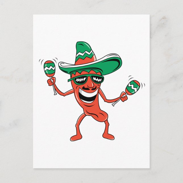 Postal Dancing Chili Pepper (Anverso)