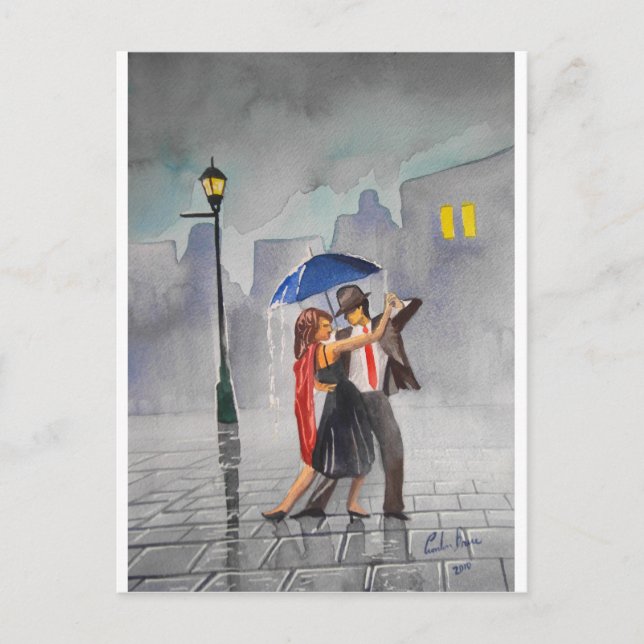 POSTAL DANCING COUPLE UMBRELLA (Anverso)