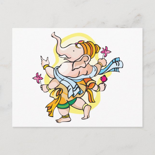 Postal Dancing Ganesha (Anverso)