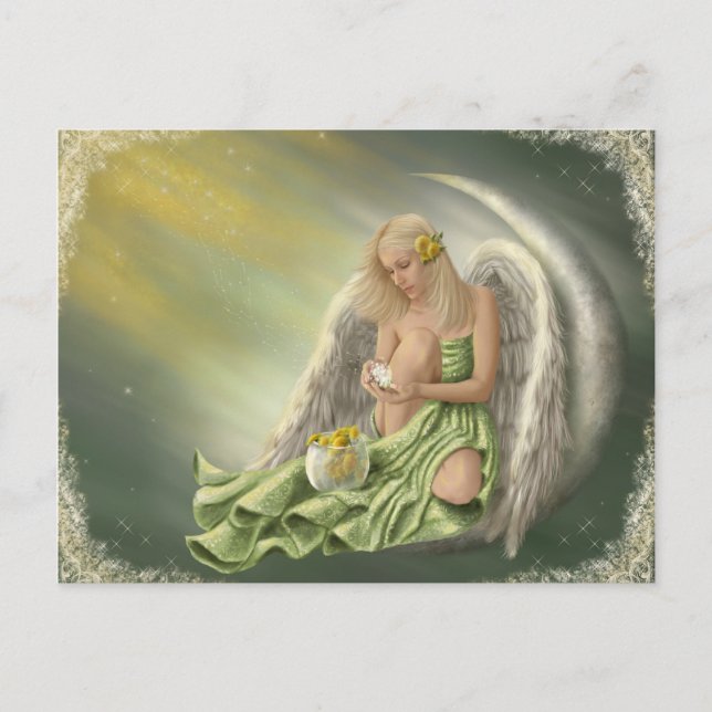 Postal Dandelion Angel Moon (Anverso)