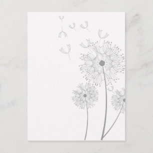 Postal Dandelion Blossoms Vines Romantic Wedding Shower
