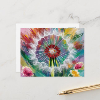 Postal Dandelion colorido