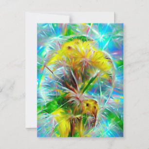 Postal Dandelions etéreos en Neon Dreamscape