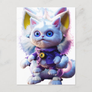 Postal Dando a conocer el enigmático Monstruo Gato Blanco