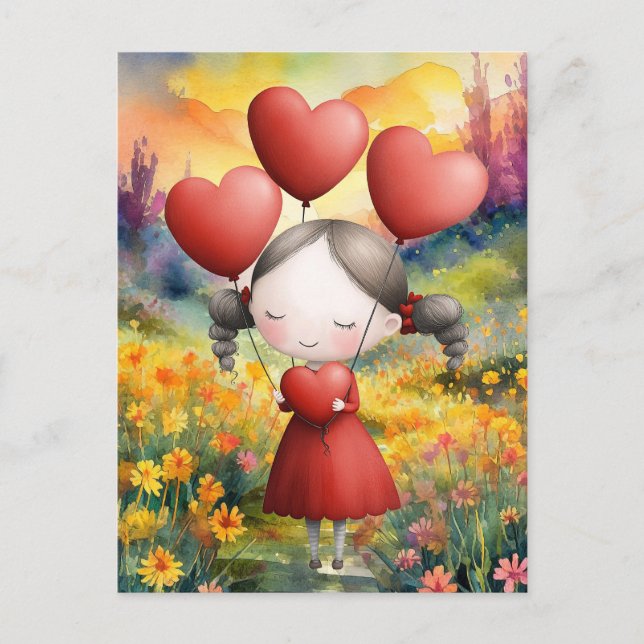 POSTAL DANDO TODO EL AMOR DE SU CORAZÓN (Anverso)