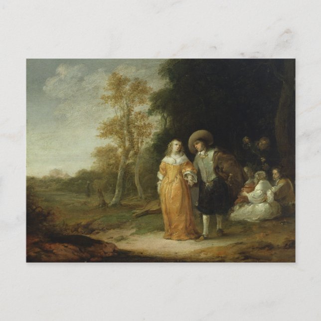 Postal Dando un paseo (Anverso)