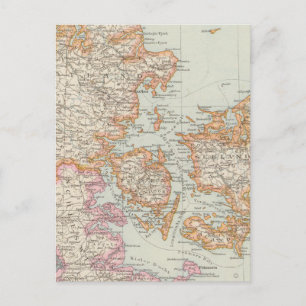 Postal Danemark - Mapa de Dinamarca