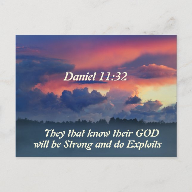 Postal Daniel 11:32 Biblia Verse (Anverso)