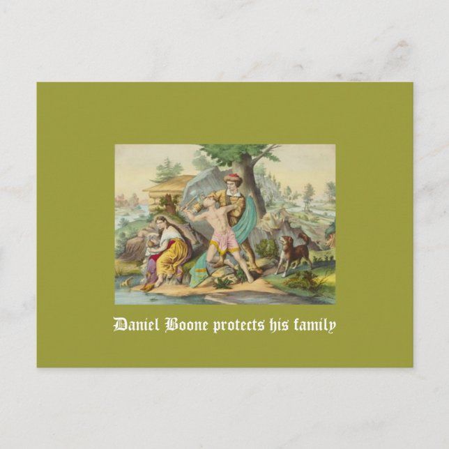 Postal Daniel Boone protege a su familia (Anverso)