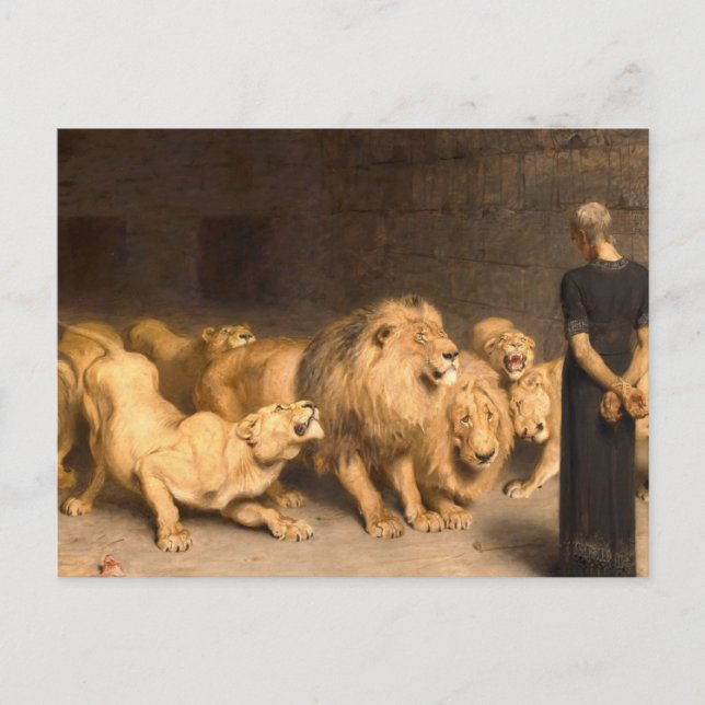 Postal Daniel En El León De 1872 De Briton Riviere (Anverso)