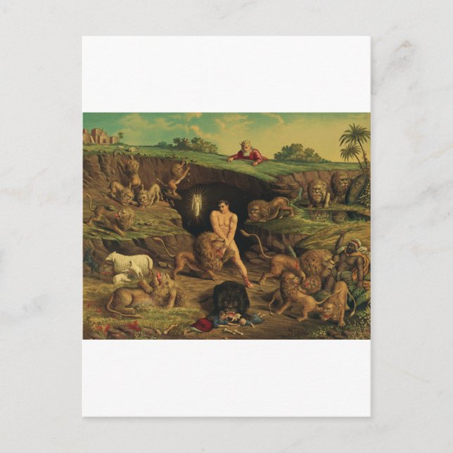 Postal Daniel en la guarida de los Leones (Anverso)