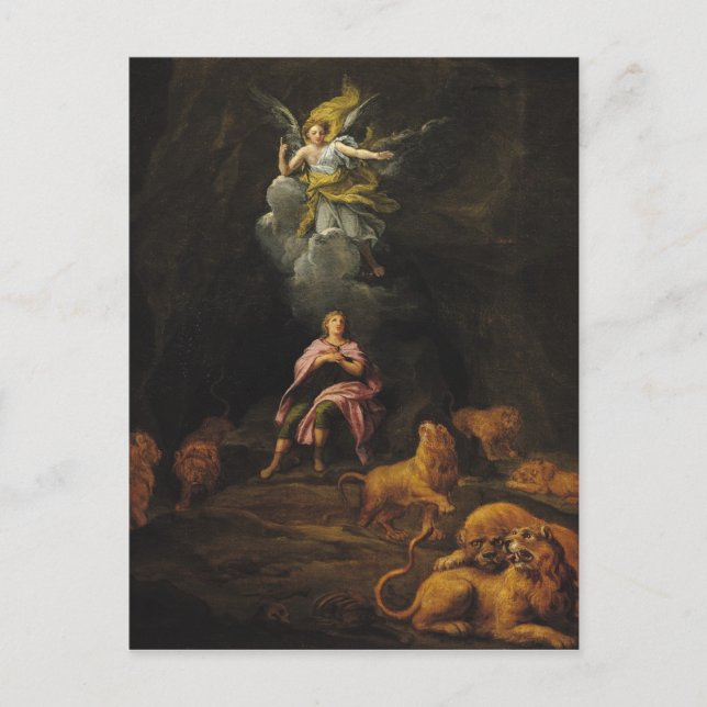 Postal Daniel en la guarida de los Leones (Anverso)