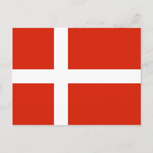 Postal Dannebrog; La bandera oficial de Dinamarca (Anverso)
