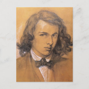 Postal Dante Gabriel Rossetti- Autorretrato