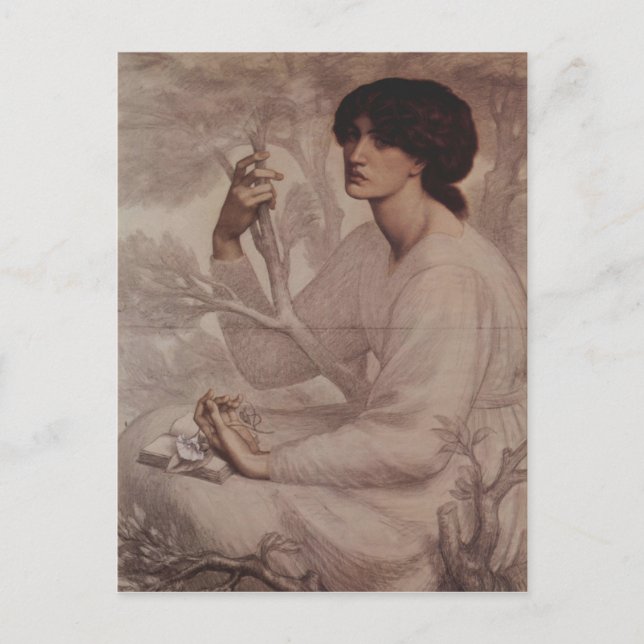 Postal Dante Gabriel Rossetti - Daydream (Anverso)