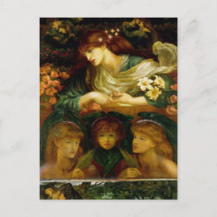 Postal Dante Gabriel Rossetti- El bendito Damozel